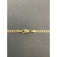 Unisex 9ct Yellow Gold Curb Link Necklace with Crucifix Pendant
