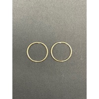 Ladies 9ct Yellow Gold Round Hoop Earrings