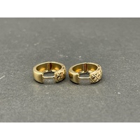 Ladies 9ct Yellow Gold Round Huggie Hoop Earrings