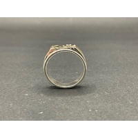 Men's Two Tone Yellow Gold and Sterling Silver Australian Flag Ring
