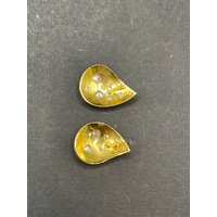 Ladies 18ct Yellow Gold Tear Stud Earrings
