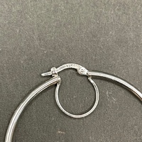 Large View Ladies 9ct White Gold Round Hoop Earrings