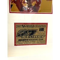 Casey Stoner 2007 Signed Motorbike Gear in Frame with Prints and COA
