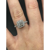 Ladies 18ct White Gold Diamond Halo Ring