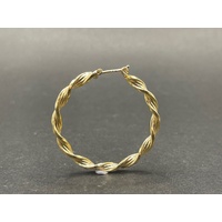 Ladies 9ct Yellow Gold Round Hoop Earrings