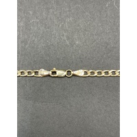 Ladies 10ct Yellow Gold Curb Link Chain & Diamond Infinity Pendant