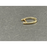 Ladies 9ct Yellow Gold Oval Hoop Diamond Earrings