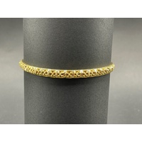 Ladies 22ct Yellow Gold Pattern Round Bangle