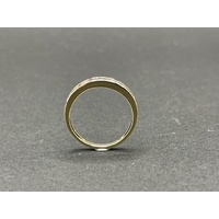 Ladies 9ct Yellow Gold Pink Gemstones and Diamonds Ring