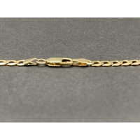 Unisex 9ct Yellow Gold Flat Curb Link Necklace