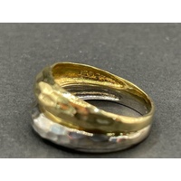 Ladies 18ct Two Tone Gold Double Ring