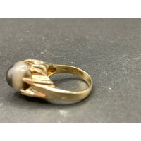 Ladies 14ct Yellow Gold Multi Colour Pearl Ring