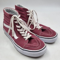 Vans Sk8-Hi High Top Skate Shoes Mens US 7 Womens 8.5 Burgundy White