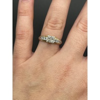 Ladies 9ct Two Tone Gold Diamond Ring