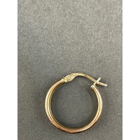Ladies 9ct Three Tone Gold Round Hoop Earrings