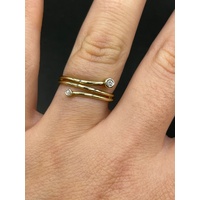 Ladies 9ct Yellow Gold Wrap Around Diamond Ring