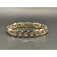 Mens 9ct Yellow Gold Curb Link Bracelet