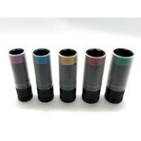 ToolPRO 5 Piece 1/2 Inch Drive Thin Wall Wheel Nut Impact Socket Set 697421