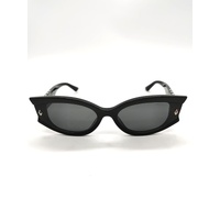 Jimmy Choo JC 5015U 5000/87 Ladies Black Oval Sunglasses with Studs Grey Lenses