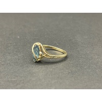 Ladies 9ct Yellow Gold Blue Gemstone Ring
