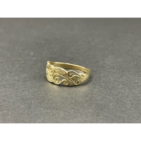 Ladies 9ct Yellow Gold Leaf & Vine Pattern Ring