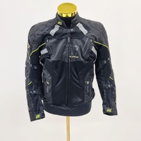 RJays Apex Touring Motorcycle Jacket Size L/14 Black Neon Accents