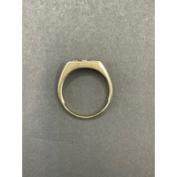 Mens 9ct Yellow Gold Diamond ''DAD' Ring