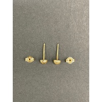 Ladies 18ct Yellow Gold Half Circle Stud Earrings