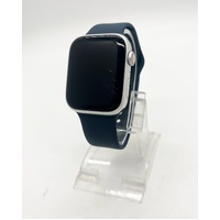 Apple Watch Series 9 45mm GPS Silver Aluminum Case with Storm Blue Sport Band