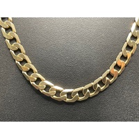 Mens 9ct Yellow Gold Curb Link Necklace
