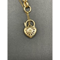 Ladies 9ct Yellow Gold Oval Bubble Belcher Link Bracelet