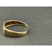 Mens 9ct Yellow Gold Diamond Signet Ring