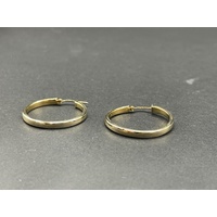 Ladies 9ct Yellow Gold Round Hoop Earrings