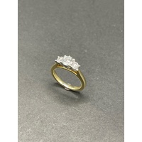 Ladies 18ct Yellow Gold Band and Diamond Ring