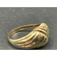 Ladies 9ct Yellow Gold Cross Over Pattern Ring