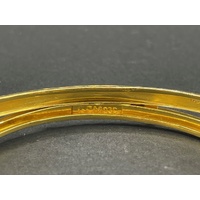 Ladies 23ct Yellow Gold Round Pattern Bangle