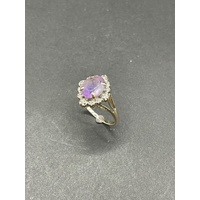 Ladies 9ct Yellow Gold Purple Gemstone Vintage Design Ring