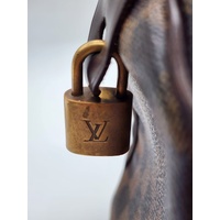 Louis Vuitton Speedy 25 Damier Ebene Canvas Handbag with Gold Hardware