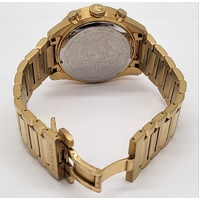 Versace Greca Dome Chrono Quartz Stainless Steel Gold Black Ladies Watch VE6K