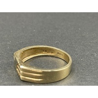 Mens 9ct Yellow Gold Signet Diamond Ring