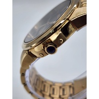 Seiko V157-0BF0 Date Display Gold Tone Stainless Steel 10Bar Solar Mens Watch
