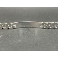 Mens 925 Sterling Silver ID Curb Link Bracelet