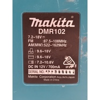 Makita DMR102 AM/FM Corded Cordless Jobsite Radio Blue Skin Only