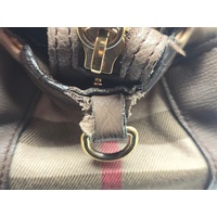 Burberry Mason House Check Canvas and Leather Diaper Tote Bag with Dust Bag Box