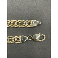 Unisex 9ct Yellow Gold Double Link Bracelet