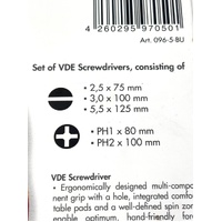 NWS 096-5-BU 5pc 1000V VDE Insulated Screwdriver Set