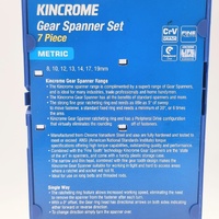 Kincrome Single Way Gear Spanner Set 7 Piece Metric K3011