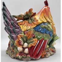 St. Andrews Handmade and Hand Decorated Ceramic Rooster Jar and Lid