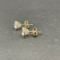 Unisex 9ct Yellow Gold Cubic Zirconia Stud Earrings