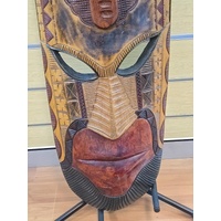 Fijian Antique Tribal Mask Ornament 112cm x 35xm